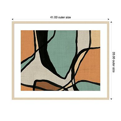 Abstract Stained Glass I by June Erica Vess Wood Framed Wall Art Print