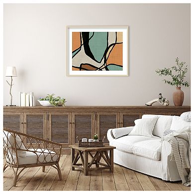 Abstract Stained Glass I by June Erica Vess Wood Framed Wall Art Print