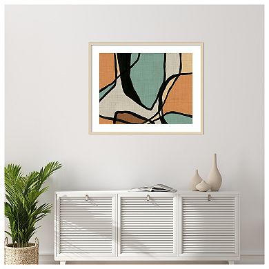 Abstract Stained Glass I by June Erica Vess Wood Framed Wall Art Print