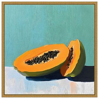 Amanti Art Blue Papaya II by Walker Noble Framed Canvas Wall Art Print