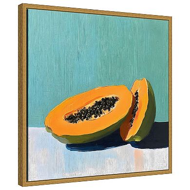 Amanti Art Blue Papaya II by Walker Noble Framed Canvas Wall Art Print