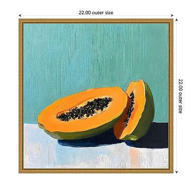 Amanti Art Blue Papaya II by Walker Noble Framed Canvas Wall Art Print