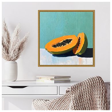 Amanti Art Blue Papaya II by Walker Noble Framed Canvas Wall Art Print