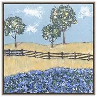 Amanti Art Prairie Fence Line II by Jade Reynolds Framed Canvas Wall Art Print