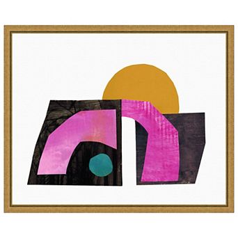 Amanti Art Collaged Bridge X by Lindsey Newman Framed Canvas Wall Art Print