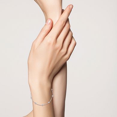 Sunkissed Sterling Sterling Silver 4 mm Ball Station Bracelet