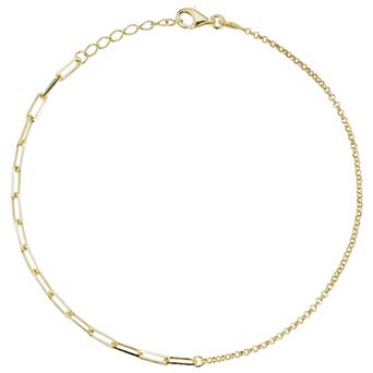 Sunkissed Sterling Sterling Silver Link Paperclip Anklet