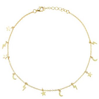 Sunkissed Sterling Sterling Silver Celestial Charm Anklet
