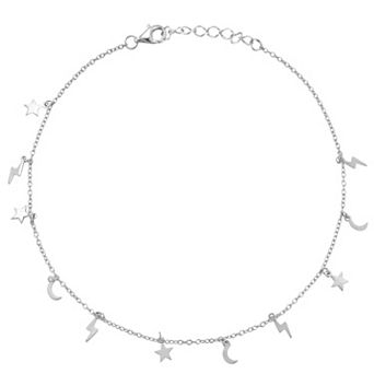 Sunkissed Sterling Sterling Silver Celestial Charm Anklet