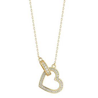 Sunkissed Sterling Sterling Silver Cubic Zirconia Link Heart Necklace