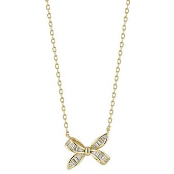 Sunkissed Sterling Sterling Silver Cubic Zirconia Bow Necklace