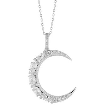 Sunkissed Sterling Sterling Silver Cubic Zirconia Moon Necklace