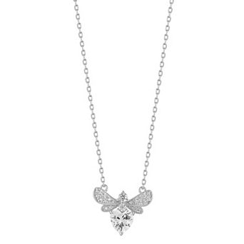 Sunkissed Sterling Sterling Silver Cubic Zirconia Bee Necklace
