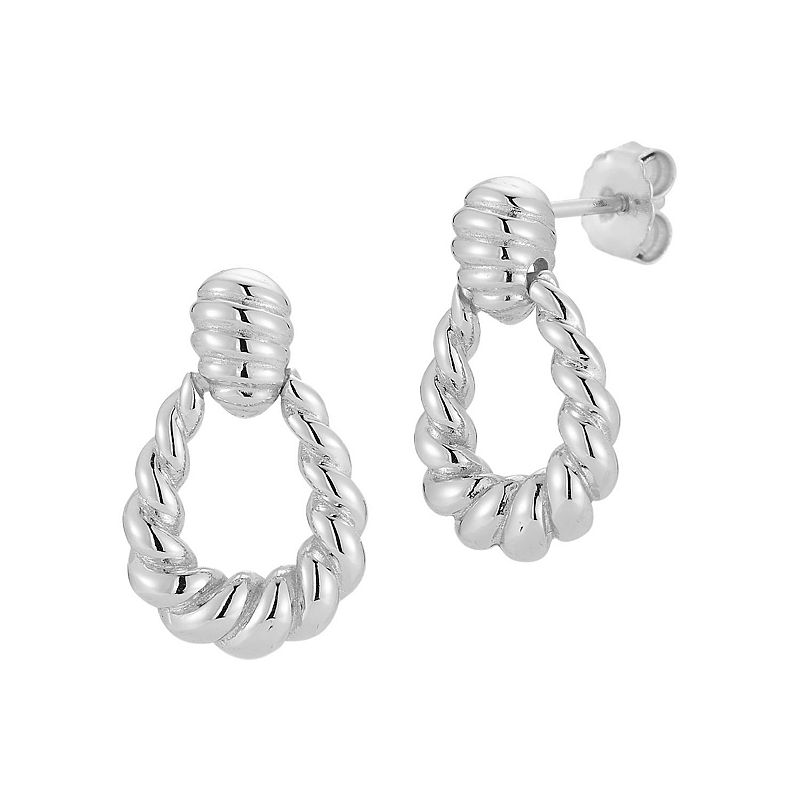 Sunkissed Sterling Sterling Silver Twist Drop Earrings, Women's, Silver Tone
