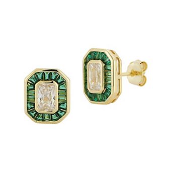 Sunkissed Sterling Sterling Silver Cubic Zirconia Stud Earrings