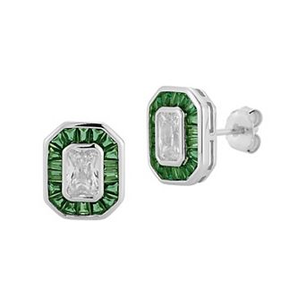 Sunkissed Sterling Sterling Silver Cubic Zirconia Stud Earrings
