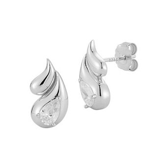Sunkissed Sterling Sterling Silver Cubic Zirconia Teardrop Stud Earrings