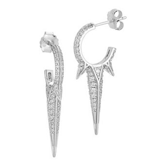 Sunkissed Sterling Sterling Silver Cubic Zirconia Spike Drop Earrings