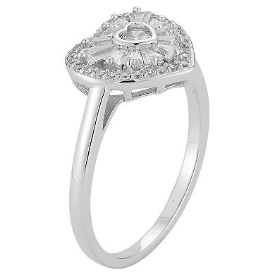 Sunkissed Sterling Sterling Silver Cubic Zirconia Heart Ring