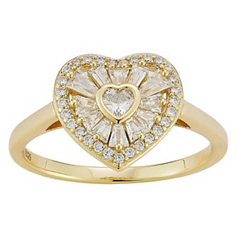 Sunkissed Sterling Sterling Silver Cubic Zirconia Heart Ring