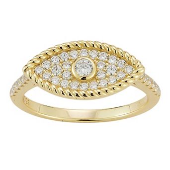 Sunkissed Sterling Sterling Silver Cubic Zirconia Eye Ring