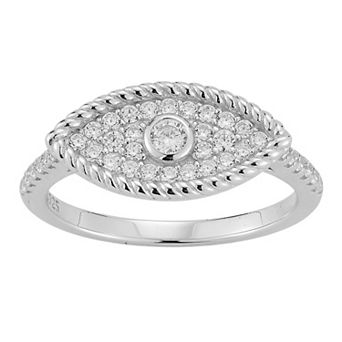 Sunkissed Sterling Sterling Silver Cubic Zirconia Eye Ring
