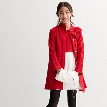 Girls 4-12 Blueberi Boulevard Quilted Coat Dress With Matching Purse