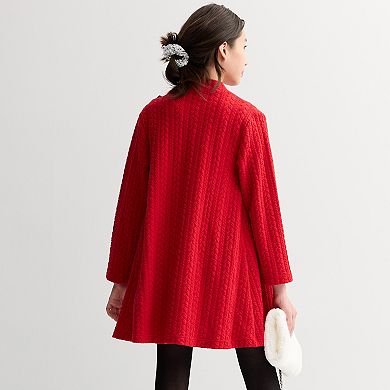 Girls 4-12 Blueberi Boulevard Quilted Coat Dress With Matching Purse