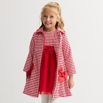 Girls 4-12 Blueberi Boulevard Houndstooth Jacket & Coat Set