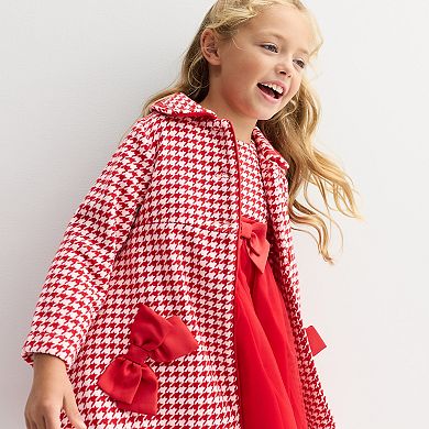 Girls 4-12 Blueberi Boulevard Houndstooth Jacket & Coat Set