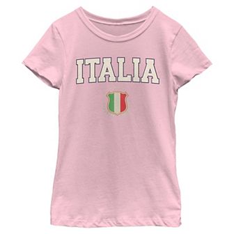 Girls 7-16 Italia Flag Crest Graphic Tee