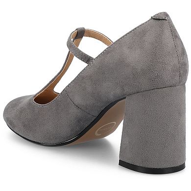 Journee Talani Women's Stacked Heel Almond Toe Comfort Dress Pumps