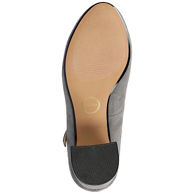 Journee Talani Women's Stacked Heel Almond Toe Comfort Dress Pumps