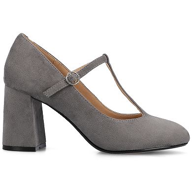Journee Talani Women's Stacked Heel Almond Toe Comfort Dress Pumps