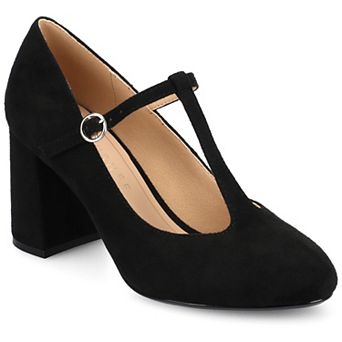 Journee Talani Women's Stacked Heel Almond Toe Comfort Dress Pumps