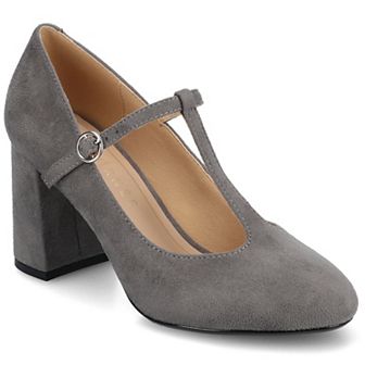 Journee Talani Women's Stacked Heel Almond Toe Comfort Dress Pumps