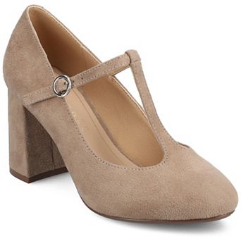 Journee Talani Women's Stacked Heel Almond Toe Comfort Dress Pumps