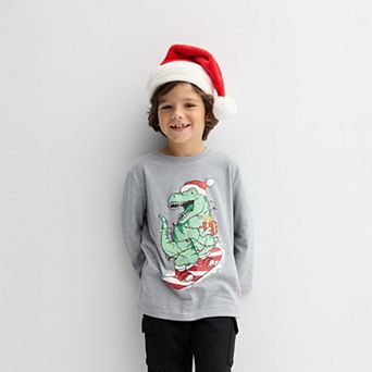 Boys 4-12 Jumping Beans® Long Sleeve Crewneck Holiday Graphic Tee