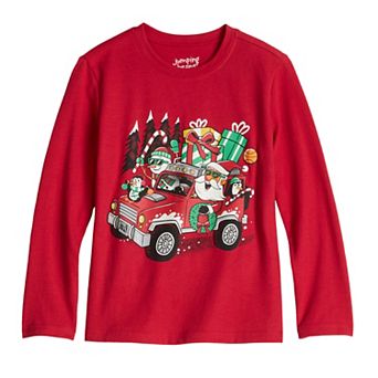 Boys 4-12 Jumping Beans® Long Sleeve Crewneck Holiday Graphic Tee