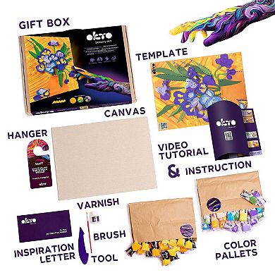 OKTO Sensory Art 3D Painting “Irises” 11.8” x 15.7” Canvas Kit
