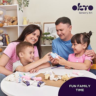OKTO Air Dry Clay 3D Painting Kit - 24 White & Pastel Colors