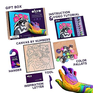 OKTO Air-Dry Clay by Numbers Raccoon (11.4 x 11.4 in)