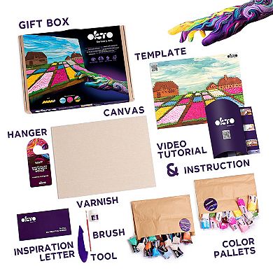 OKTO Air-Dry Clay 3D Painting Kit Flower Beds in Holland (11.8 x 15.7 in)