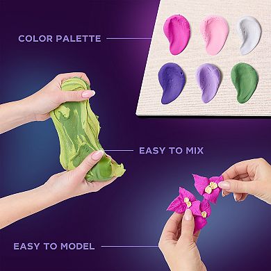 OKTO Air-Dry Clay 3D Painting Kit Flowers Inspiration (8.3 x 8.3 in)