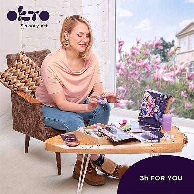 OKTO Air-Dry Clay 3D Painting Kit Flowers Inspiration (8.3 x 8.3 in)