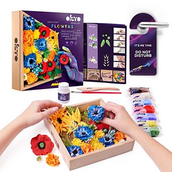 OKTO Air-Dry Clay 3D Painting Kit Flowers Freedom (8.3 x 8.3 in)