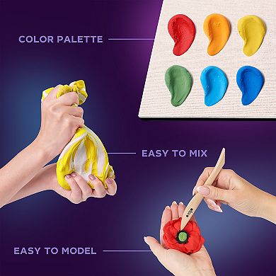 OKTO Air-Dry Clay 3D Painting Kit Flowers Freedom (8.3 x 8.3 in)