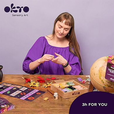 OKTO Air-Dry Clay 3D Painting Kit Flowers Freedom (8.3 x 8.3 in)