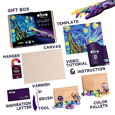 OKTO Air-Dry Clay 3D Painting Kit Starry Night (11.8 x 15.7 in)