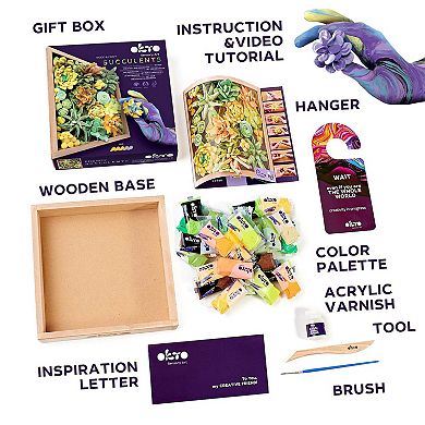 OKTO Sensory Art 3D Woodcraft “Energy” Succulent Craft Kit